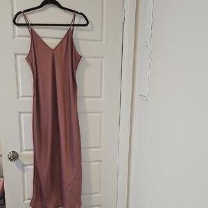 Wilfred Mauve Slip Midi Dress with V-Neck